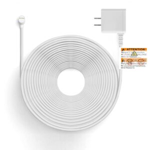 iMah 32.8ft (10m) Extended Power Charge Cable Compatible with Google Nest Cam (Battery), Replacement for Google Nest Camera Charging Cord Charger Cable Weatherproof White