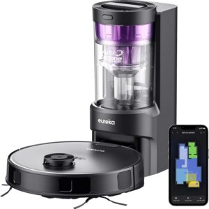 Eureka E10s Robot Vacuum with Bagless Self Emptying Station, Robotic Vacuum and Mop Combo, 45-Day Capacity, 4000Pa Suction for Pet Hair, Carpet&Floor, Auto Lifting Mop, LiDAR Navigation, App Control