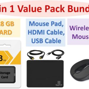 HP New 14″ HD Ultral Light Thin Laptop, Quad-Core Intel Celeron Processor, 8GB RAM, 192GB (64GB eMMC+ 128GB SD), Wi-Fi, Upto 11 Hours, Windows 11 S + 1 Year Office 365+HubxcelAccessory, White