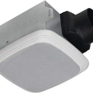 Homewerks 70 CFM Bathroom Exhaust Fan with Bluetooth Speakers, White, Quiet Operation, Easy-Fit Installation, Compatible with Smartphones and Tablets