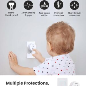 Remote Control Outlet Plug Switch, Buckle Design & Removable Wireless Light Switch, No Wiring Needed, 300 ft, 15A/1500W, Programmable, for Household Appliances
