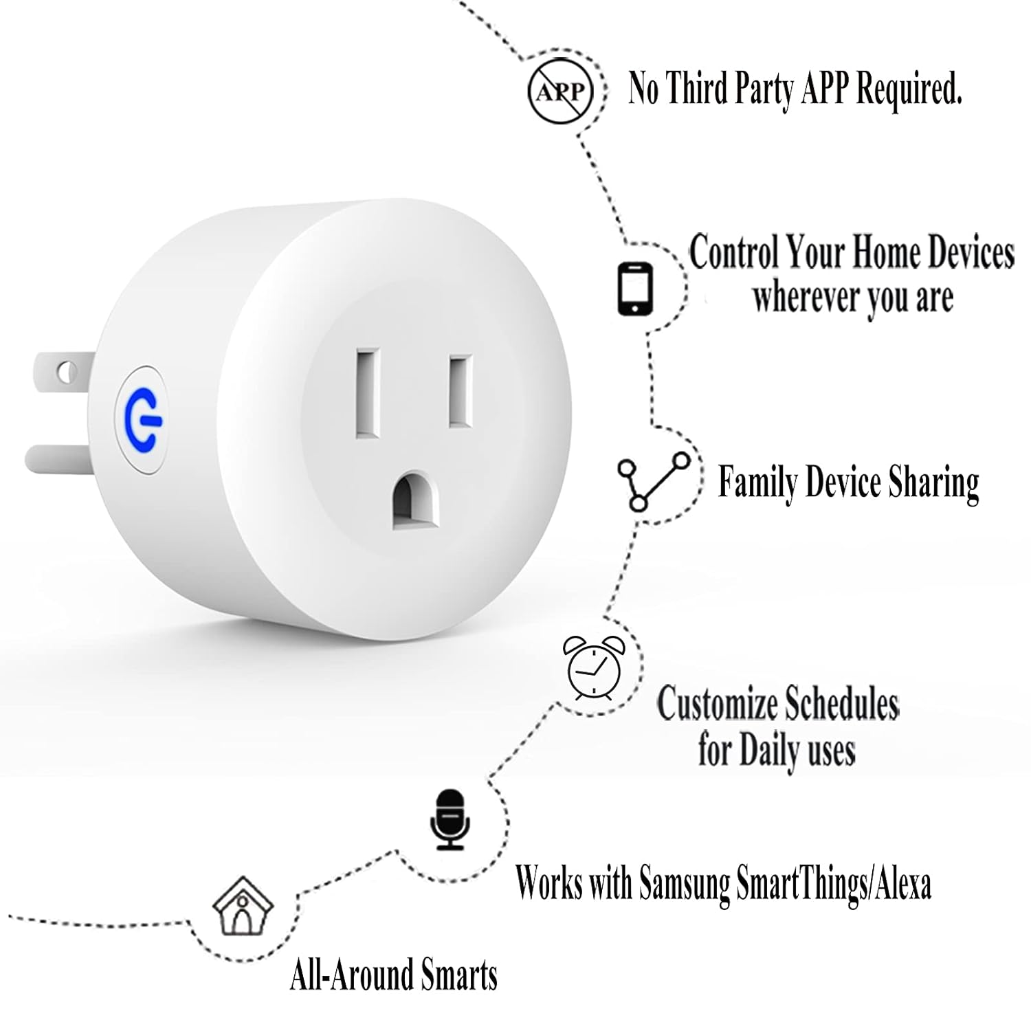 Smart Plug, ZigBee Switch Mini Smart Outlet Works with Alexa, Google Home, Echo (4th gen), Echo Plus (Gen 1 & 2), Echo Show 8/10, Smartthings 2015/2018,Works as a Range Extender, Hub Required, 2 Pack - Image 2