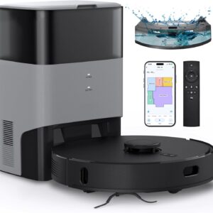 Robot Vacuum and Mop Combo, Self-Emptying, 60-Day Capacity, Schedule, 180mins Runtime, Home Mapping, Wi-Fi/App/Alexa/Remote, Robotic Vacuum Cleaner for Pet, Hard Floors, Carpet