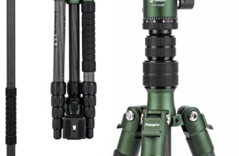 Fotopro 59″ Carbon Fiber Travel Tripod, Compact Camera Tripod with Ball Head, Detachable Monopod with Quick Release Plate and Bag, Load up to 8KG/17.63lbs
