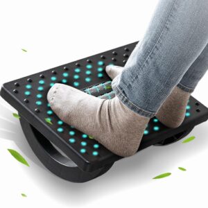 Foot Rest for Under Desk at Work – Ergonomic Foot Stools for Under Office Desk – Rocking Footrest with Roller Massager – Leg Rest for Chair, Computer Gaming – Promote Leg Circulation