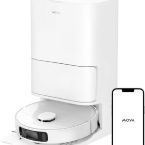 MOVA P10 Ultra Robot Vacuum and Mop 8,300Pa Suction 140°F Hot Water Auto Mop Washing & Drying, Dual Spinning Extenable Mop,10.5mm Mop Lifting for Carpet, 360°Obstacle Avoidance, App Control