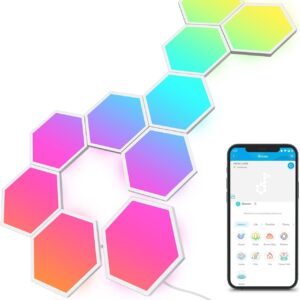 Govee Glide Hexa Light Panels, RGBIC Hexagon LED Wall Lights, Wi-Fi Smart Home Decor Creative Wall Lights with Music Sync, Works with Alexa Google Assistant for Indoor Decor, Gaming Decor, 10 Pack