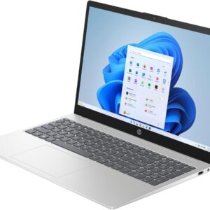 HP 15.6 Full HD Laptop, AMD Ryzen 5 7520U, 16GB RAM, 256GB SSD, Windows 11 Home, Natural Silver