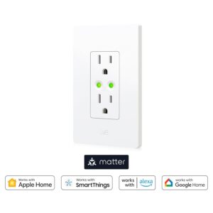 Eve Energy Outlet (Matter) – Smart Outlet & Power Meter, App & Voice Control, No Bridge, Thread, Works with Apple Home, Alexa, Google Home, SmartThings, 100% Privacy, Requires Thread Border Router