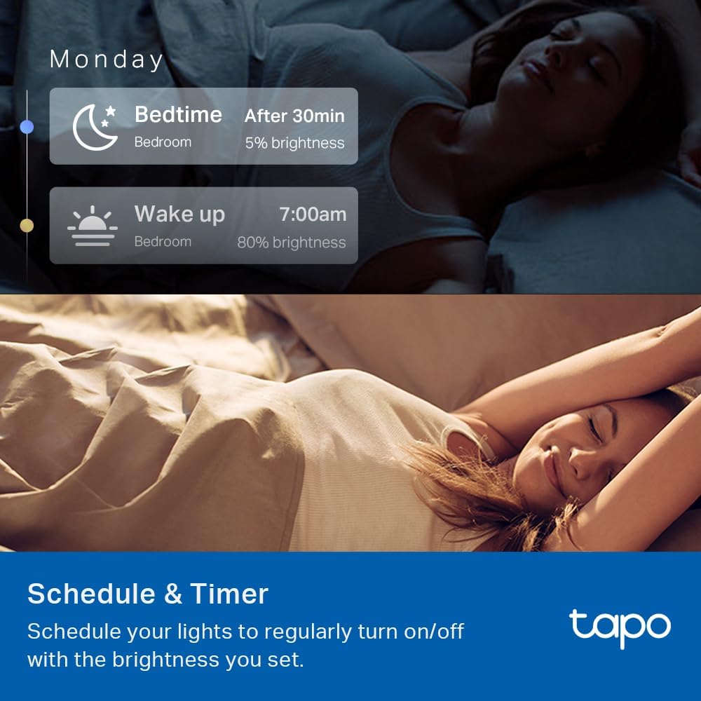 Tapo TP-Link Smart Light Bulbs, 16M Colors RGBW, Dimmable, Alexa Frustration-Free Setup, A19, 60W Equivalent, 800LM CRI>90, 2.4GHz WiFi only L531E - Image 5