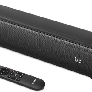 Wohome 2.1ch Small Sound Bars for TV with 6 Levels Voice Enhancement, Built-in Subwoofer, 16 Inches Bluetooth Soundbar Speakers with Optical/AUX/USB Connection, S100 (Pure Black)