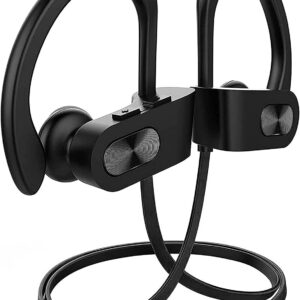 Redzoo Bluetooth Headphones V5.0,Running Headphones w/16 Hrs Playtime, Bass+ HD Stereo Wireless Sports Earphones w/IPX7 Waterproof Earbuds in Ear for Workout, Gym w/CVC6.0 Noise Cancelling Mic Black