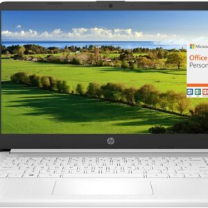 HP 2024 14″ Laptop Notebook Thin Light for Students Business, Quad-Core Intel N4120, 8GB RAM, 192GB (64GB eMMC+ 128GB Card), 1 Year Office 365, Webcam, WiFi, Windows 11S, HubxcelAccessory White