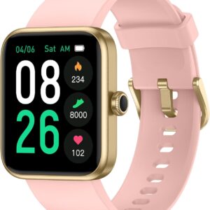 Smart Watch, Fitness Tracker Watch with Heart Rate Monitor, SpO2, Sleep Tracker, 5ATM Waterproof Smartwatch for Women Men Step Counter Pedometer Fitness Watch for iOS and Android Phones