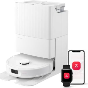 roborock Qrevo S Robot Vacuum and Mop, Self-Drying, Auto Mop Washing, 7000Pa Suction, Self-Emptying & Refilling, 10mm Mop Lifting, 200RPM Spinning Mops, Smart Obstacle Avoidance, White