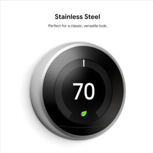 Google Nest Learning Thermostat (3rd Generation) (T3007ES-US) with Nest Temperature Sensor (T5000SF) (Stainless)
