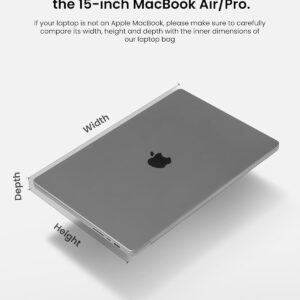 tomtoc 360 Protective Laptop Sleeve for 15-inch New MacBook Air M3/A3114 M2/A2941 2024-2023, 15 Inch Surface Laptop 6/5, Dell XPS 15 Plus, MacBook Pro (A1990 A1707), Water-resistant Accessory Bag Case