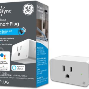 GE Cync Smart Indoor Plug, Bluetooth and Wi-Fi Enabled, Works with Alexa & Google Home, Smart Outlet