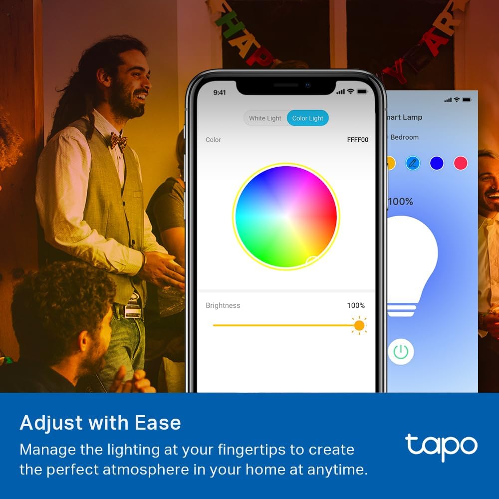 Tapo TP-Link Smart Light Bulbs, 16M Colors RGBW, Dimmable, Alexa Frustration-Free Setup, A19, 60W Equivalent, 800LM CRI>90, 2.4GHz WiFi only L531E - Image 3