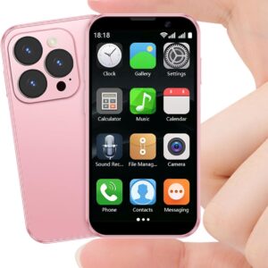 Mini Phone 3G Unlocked Small Smartphone with 2GB+16GB, 3.0″ HD Touch Screen,Dual SIM, Pocket Cellphone, Best Gift for Kids, Mini Phone for Kids – Pink
