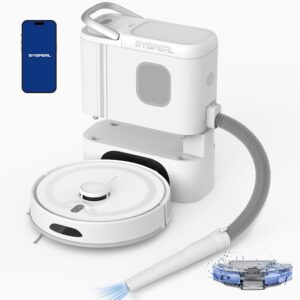 Robot Vacuum and Mop Combo Self Emptying Handheld Design, 80-Day Dust Storage, 4500Pa Suction 5000mAh 260min Runtime, 5 Maps Editable, Restricted Zones, APP & Voice Control, Robotic Cleaner Pet Hair