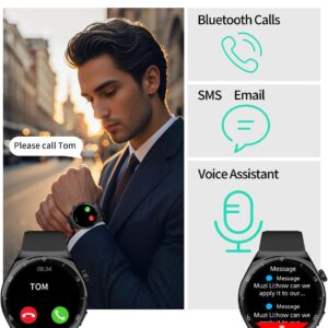 AMOLED Smart Watches for Men Women Fitness Tracker Watch Smartwatch for Android Phones/iPhone Compatible 1.43″ HD Mens Watch with SOS ChatGpt AI Voice Heart Rate Sleep Female Cycle IP68 Waterproof