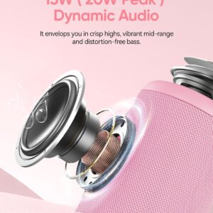 Portable Bluetooth Speaker with Lights, Powerful Crystal Clear Sound,IPX5 Waterproof, All Day Playtime, AUX&TF-Card Input, Bluetooth 5.3, TWS Paring, Small Wireless Speaker for Outdoor, Gift Ideas