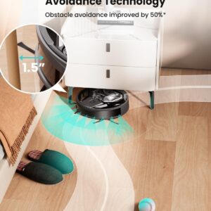 Lefant M320 Robot Vacuum Cleaner, Carpet Detection, 6,000 Pa Suction, Low Noise, 800ml Visible Dustbin, 210 Mins Runtime, Self-Charging, Works with Alexa, Ideal for Hard Floor, Pet Hair, Black