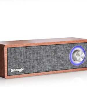 Smalody Wood Retro Bluetooth Speaker, Portable Mini Wireless Bluetooth Speakers, Vintage Wooden Speaker for Room Decoration, Perfect for Cafes, Restaurants, Vintage Coth Stores, Bedroom etc