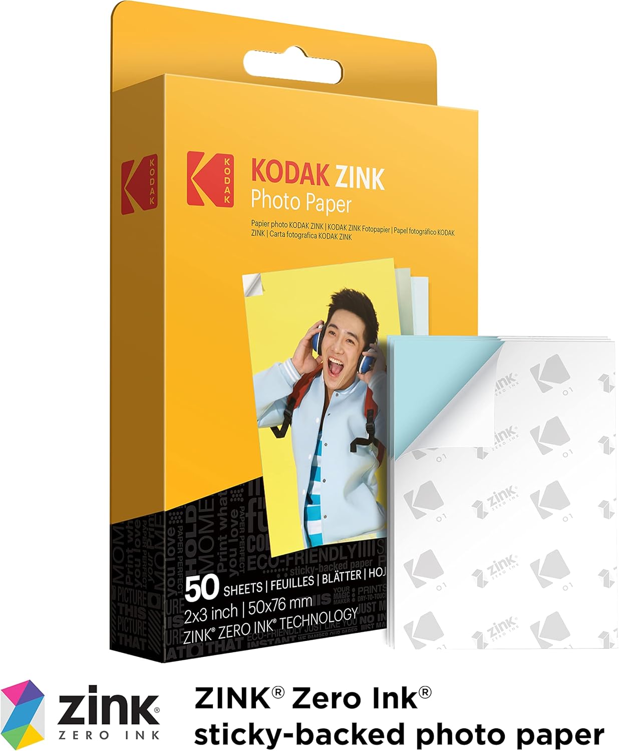 KODAK Step Instant Smartphone Photo Printer - 75 Sheets Bundle - Portable Mini Color Wireless Mobile Printer - Zink 2x3” Sticky-Back Photos - Bluetooth Compatible with Smart Devices - Fun App -White - Image 4