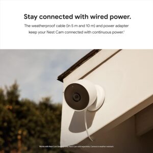 Google Nest Cam Weatherproof Cable for Nest Cam (Battery) Only – 720p -Snow – 5m