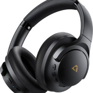 1Mii Y8 Hybrid Active Noise Cancelling Headphones, LDAC Hi-Res Wireless Audio, 75H Playtime, Comfort Fit & Foldable Over Ear Bluetooth Headphones for Travel, Home, Office -Black