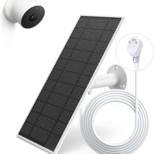 Solar Panel for Google Nest Camera, Upgraded Solar Power Charger for Google Nest Cam Indoor & Outdoor(Battery Version), Flexible Solar Panels with IP65 Waterproof and 13.1Ft Fast Charging Cable