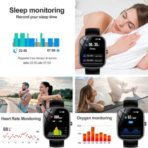 Smart Watch for Men Women, 1.91” HD Fitness Watch(Answer/Make Call), Heart Rate/Spo2/Sleep Monitor/Pedometer, IP68 Waterproof Fitness Tracker with 120+ Sport Modes, Smartwatch for Android iOS
