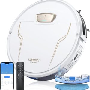 Robot Vacuum and Mop Combo, 4000Pa Strong Suction, Robotic Vacuum Cleaner with Auto Carpet Boost, Self-Charging, App&Remote&Voice Control, Super-Slim, Ideal for Pet Hair