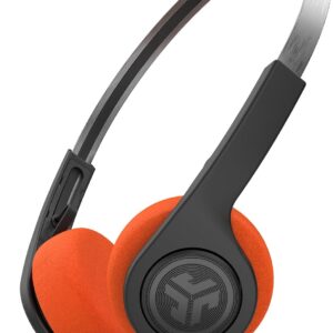 JLab Rewind Wireless Retro Headphones, Black, Bluetooth 4.2, 14 Hours Playtime, Custom EQ3 Sound, Music Controls, Noise Isolation, with Microphone, Throwback 80’s/ 90’s Design