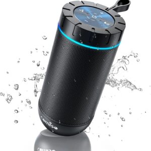 comiso Bluetooth Speaker, IPX5 Waterproof Portable Speaker with 360° HD Surround Sound, Punchy Bass, Wireless TWS Pairing, 24H Playtime, Wireless Speaker for Home/Outdoor/Camping/Beach, Birthday Gift