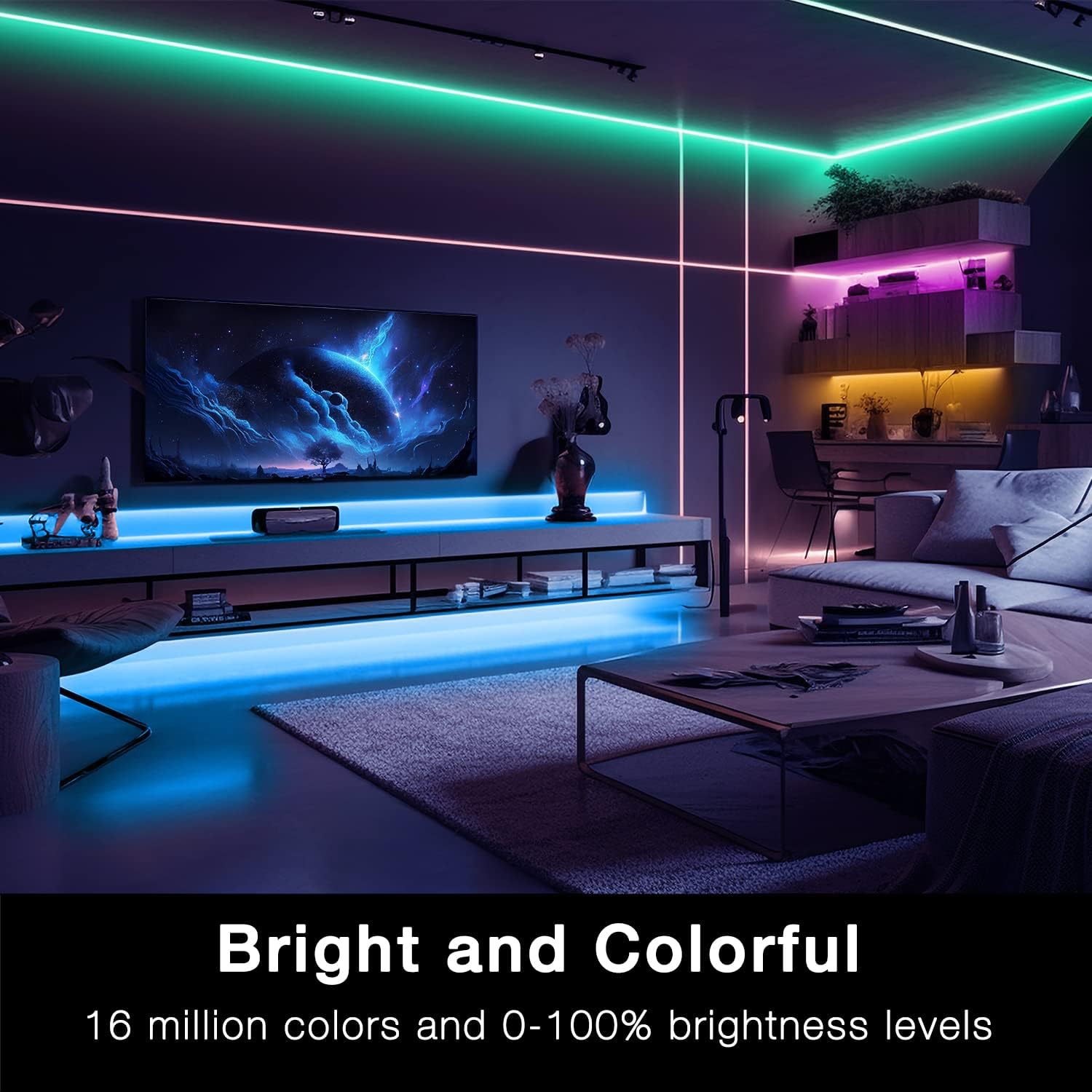 DAYBETTER Smart WiFi Led Lights 100ft, Tuya App Controlled Led Strip Lights, Work with Alexa and Google Assistant, Timer Schedule, Color Changing Led Lights for Bedroom Party Kitchen - Image 3
