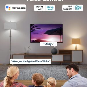 luckystyle Smart Light Bulbs, 9W A19 E26 800LM WiFi Bluetooth LED Bulbs Compatible with Alexa, Google Assistant & Home, 16 Million Colors Music Sync Color Changing Dimmable RGBWW Lights Bulb (1)