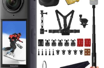 Insta360 X4 Snow Bundle- 8K Waterproof 360 Action Camera with 1/2″” 48MP Sensors, 8K 360 HDR Video, 72MP 360 Photo, |Includes New Snow Bundle, Selfie Stick, Lens Cap (512GB), Black