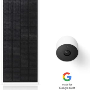 Wasserstein Solar Panel, Solar Panel Charger for Google Nest Cam Outdoor or Indoor, Battery – 2.5W Solar Power – Camera Solar Panels Made for Google Nest (3 Pack)
