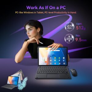 Blackview 2024 Tablet 11 inch Android 14 Tablets, 9WiFi with 18GB+256GB Storage(Expand to 2TB), Octa-core CPU, 2.4K FHD Display, Widevine L1, 8200mAh, 5G WiFi, 13MP+8MP/Face ID/PC Mode, Gray