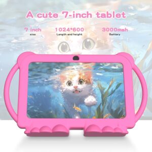 Kids Tablet 7 Inch Tablet for Kids Android 12 Toddler Tablets Children Tablet for Girls boys with protective Cover 32GB+4GB WiFi Bluetooth Dual Camera Educationl Games Parental Control Kids Software.