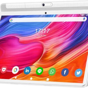 Tablet 10.1 inch Android 12 Tablet 2024 Latest Update Octa-Core Processor with 64GB Storage, Dual 13MP+5MP Camera, WiFi, Bluetooth, GPS, 512GB Expand Support, IPS Full HD Display (Silver)