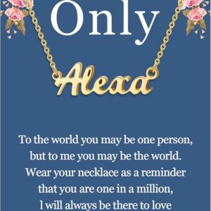 SANNYRA Name Necklace Personalized, 18K Gold Plated Silver-plated Customized Nameplate Necklaces Jewelry Gifts for Women