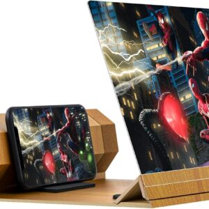 Syscicry 16‘’ Screen Magnifier for Smartphone, Mobile Phone 3D Magnifier Screen Expanders for Movies and Gaming Foldable Phone Stand with Screen Amplifier B1 Beige