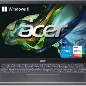 Acer Aspire 5 14 Slim Laptop | 14″ WUXGA (1920 x 1200) IPS |Core i5-1335U | Intel Iris Xe Graphics | 8GB LPDDR5 | 512GB Gen 4 SSD | Wi-Fi 6E | USB4/Thunderbolt 4 | Backlit KB | A514-56M-576D, Gray