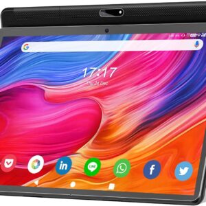 Tablet 10.1 inch Android 12 Tablet 2024 Latest Update Octa-Core Processor with 64GB Storage, Dual 13MP+5MP Camera, WiFi, Bluetooth, GPS, 512GB Expand Support, IPS Full HD Display (Black)