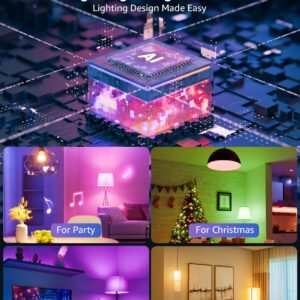 Lepro B2 AI Smart Light Bulbs – 1100LM WiFi & Bluetooth RGBWW Color Changing LED Bulb, Works with Alexa & Google Assistant, AI Generated Lighting, AI Voice Control, Music Sync, 2.4GHz Only, 4 Pack