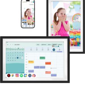 Changing 10.1″ Smart Display F10s| Digital Picture Frame丨Anti-Glare touchscreen丨Google Calendar&HomeHub&Voice assistant丨Portable TV丨Gift for Family丨Music Speaker丨Kid Artworks ((F10-White&Black)